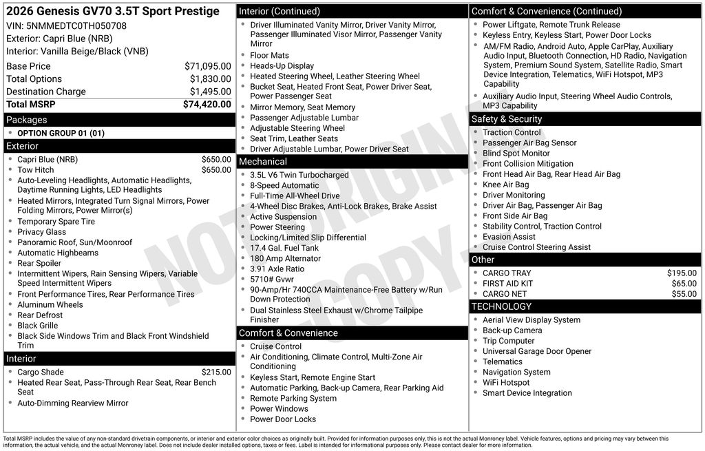 2026 Genesis GV70