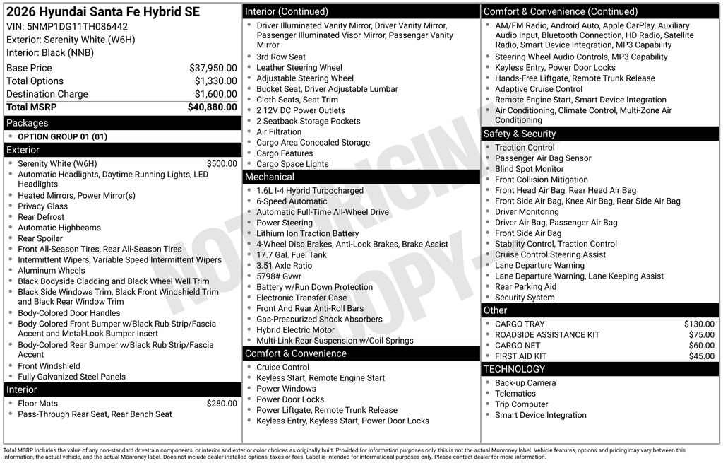2026 Hyundai Santa Fe Hybrid