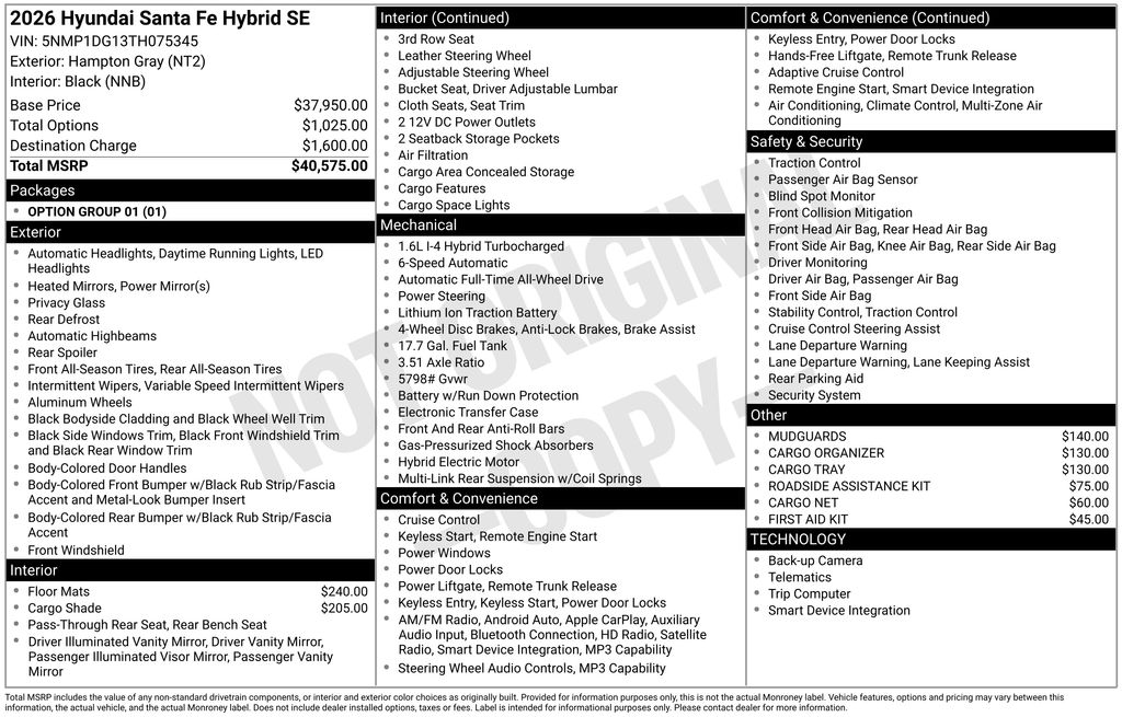 2026 Hyundai Santa Fe Hybrid