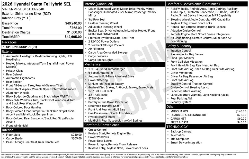 2026 Hyundai Santa Fe Hybrid