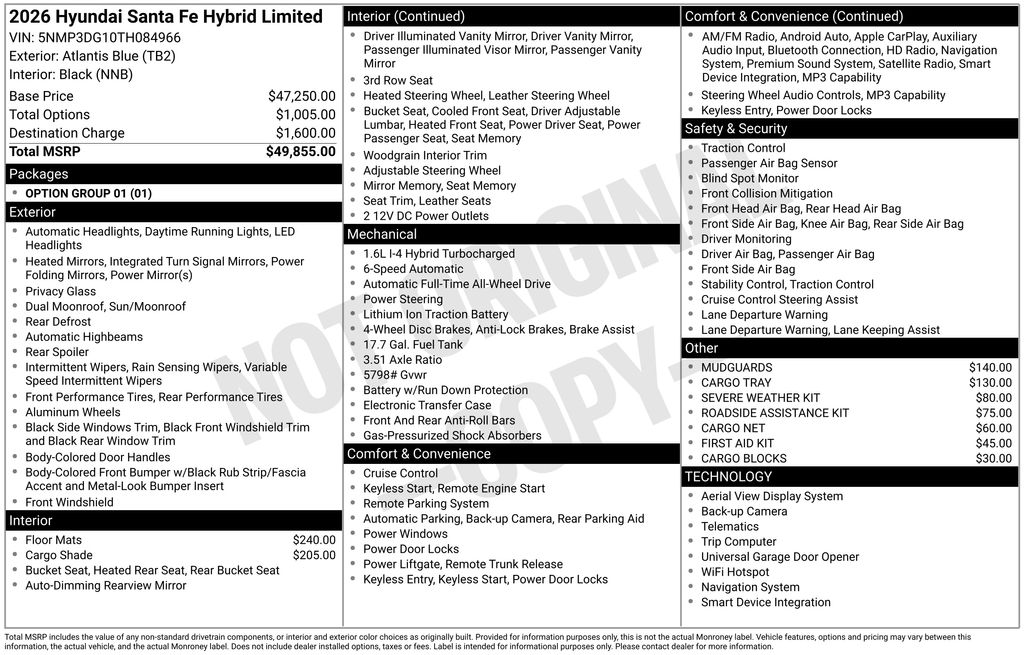 2026 Hyundai Santa Fe Hybrid