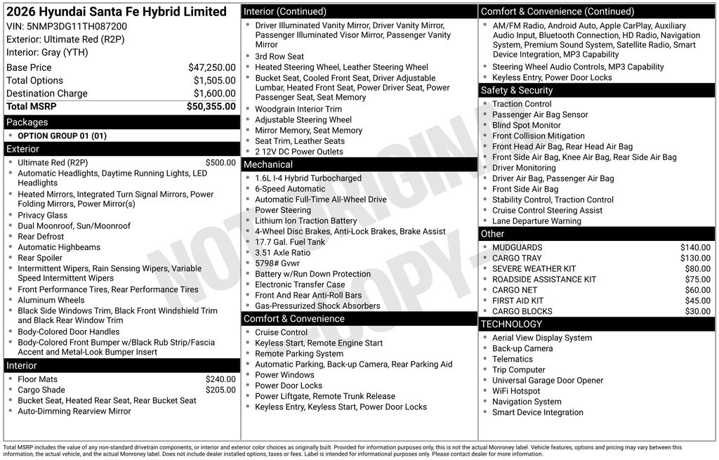 2026 Hyundai Santa Fe Hybrid