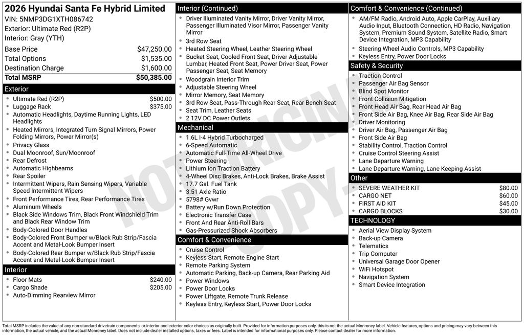 2026 Hyundai Santa Fe Hybrid