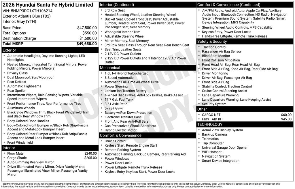 2026 Hyundai Santa Fe Hybrid