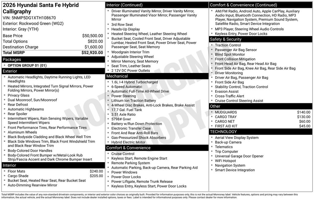 2026 Hyundai Santa Fe Hybrid