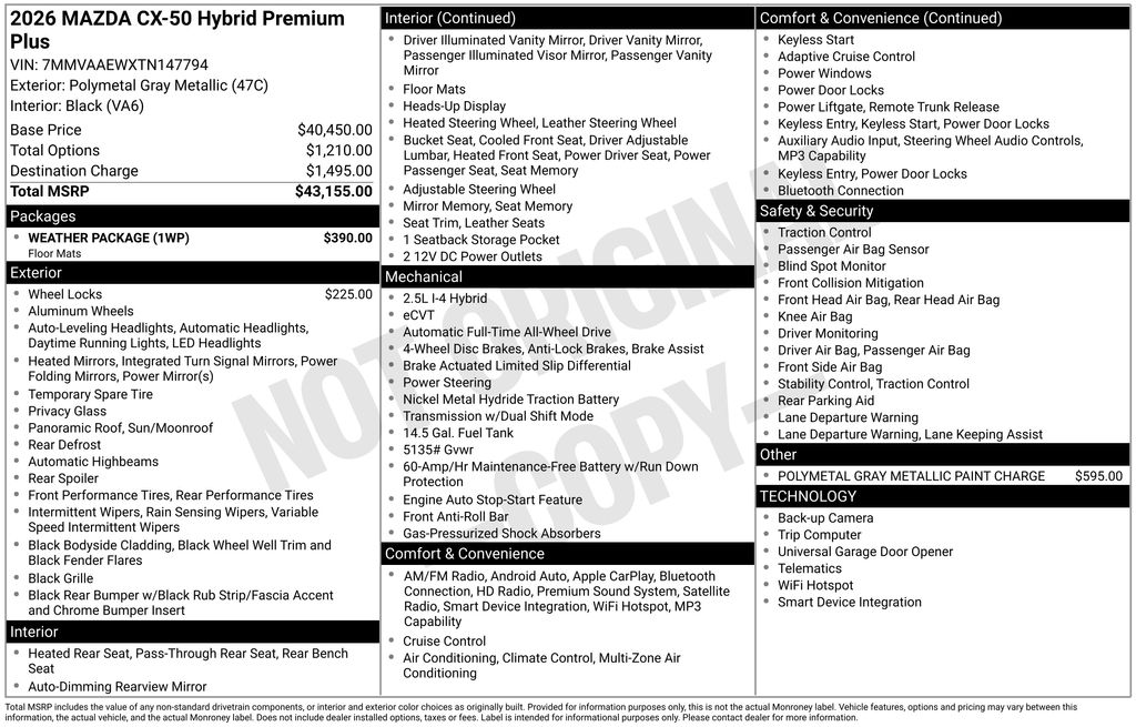 2026 Mazda CX-50 Hybrid