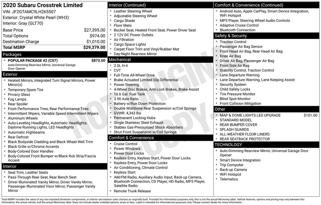 2020 Subaru Crosstrek