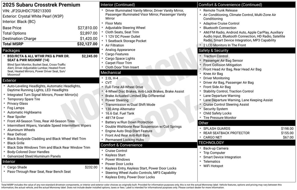 2025 Subaru Crosstrek