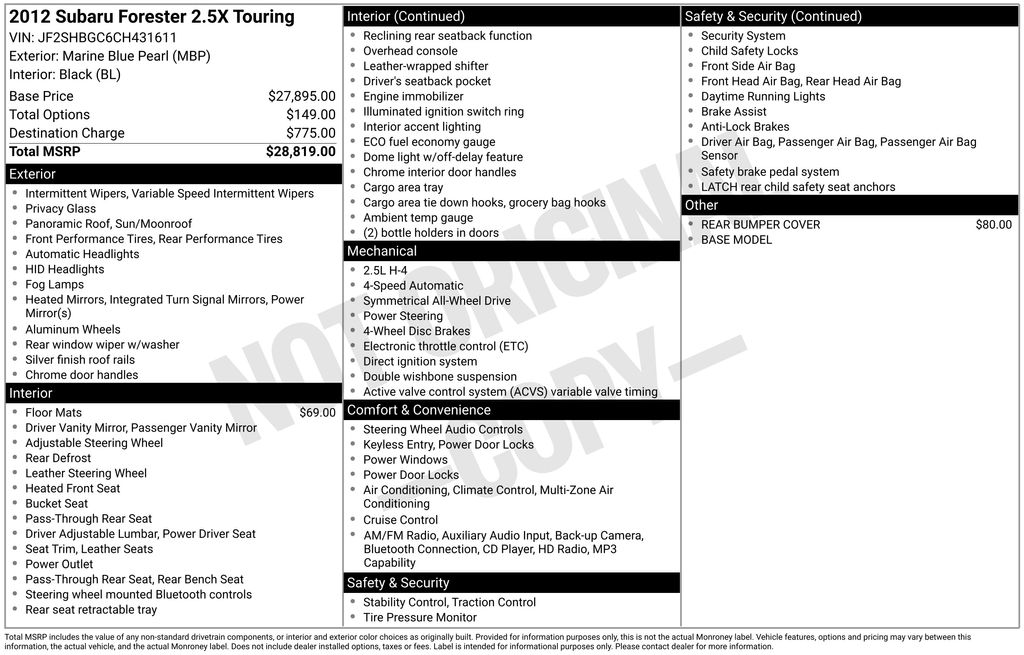 2012 Subaru Forester