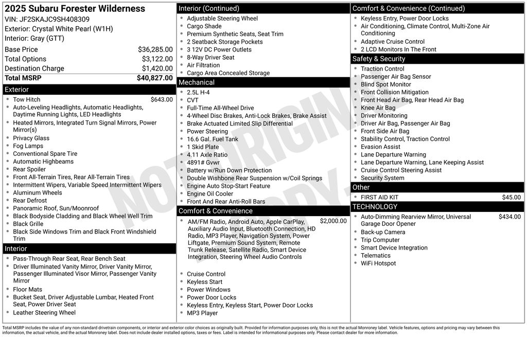 2025 Subaru Forester