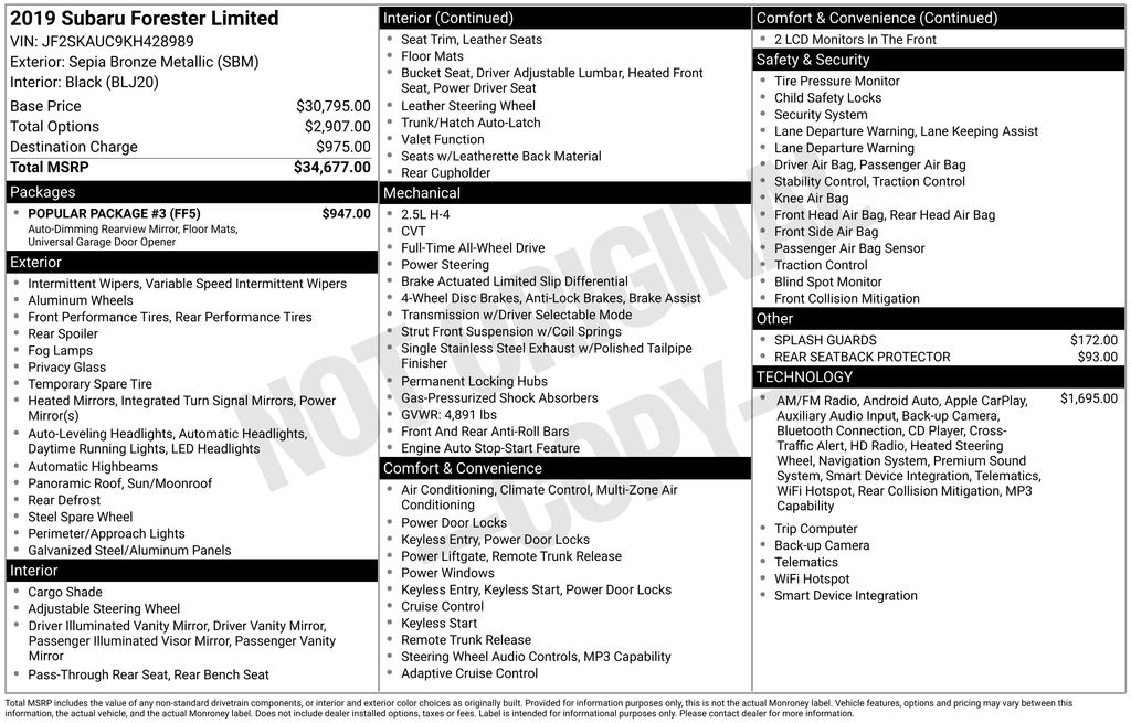 2019 Subaru Forester