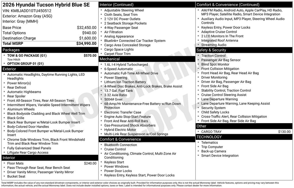 2026 Hyundai Tucson Hybrid