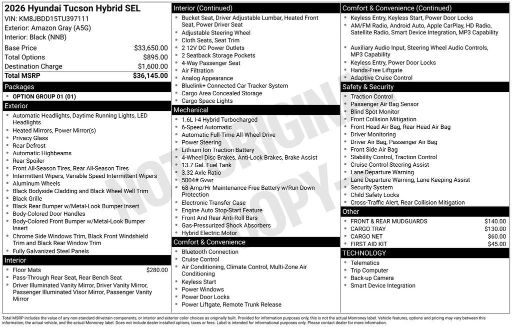 2026 Hyundai Tucson Hybrid