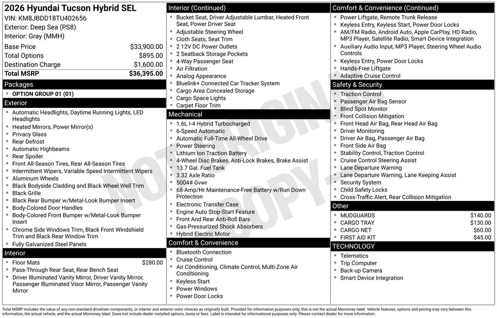 2026 Hyundai Tucson Hybrid