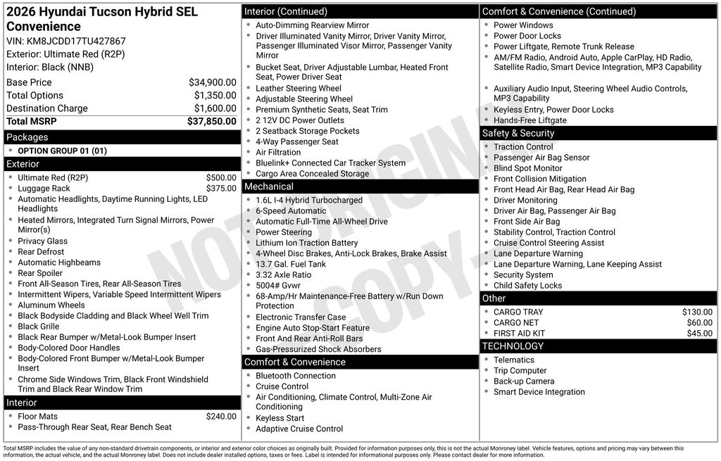 2026 Hyundai Tucson Hybrid