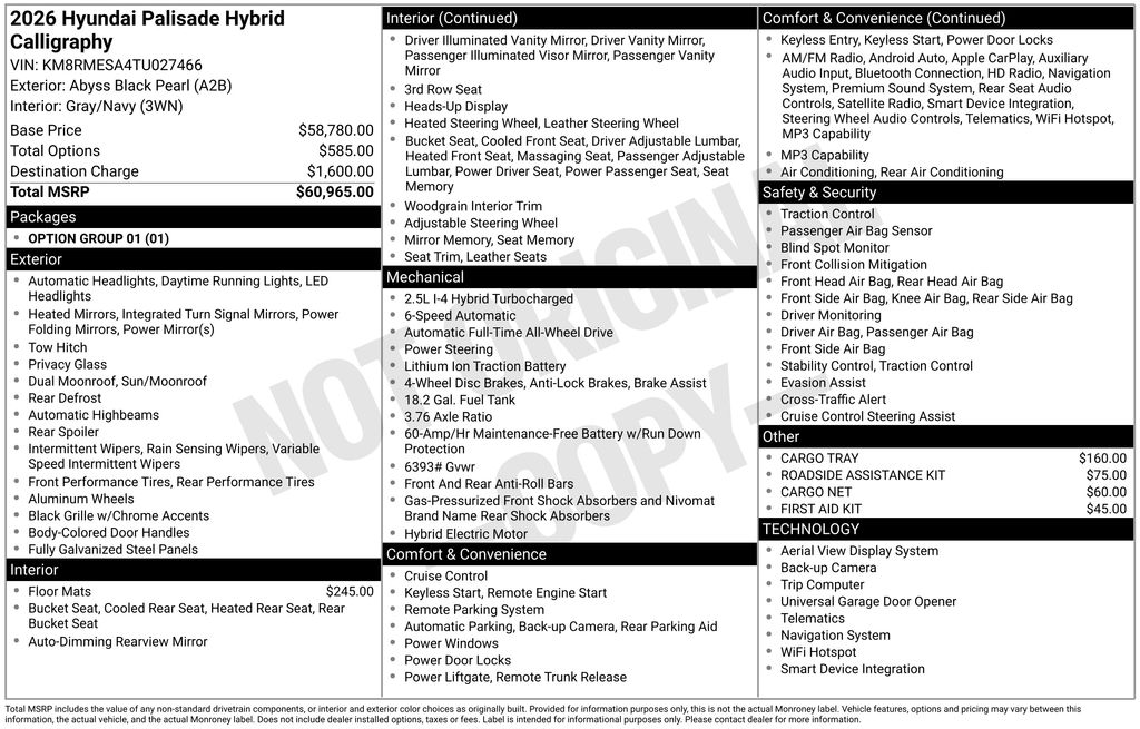 2026 Hyundai Palisade Hybrid