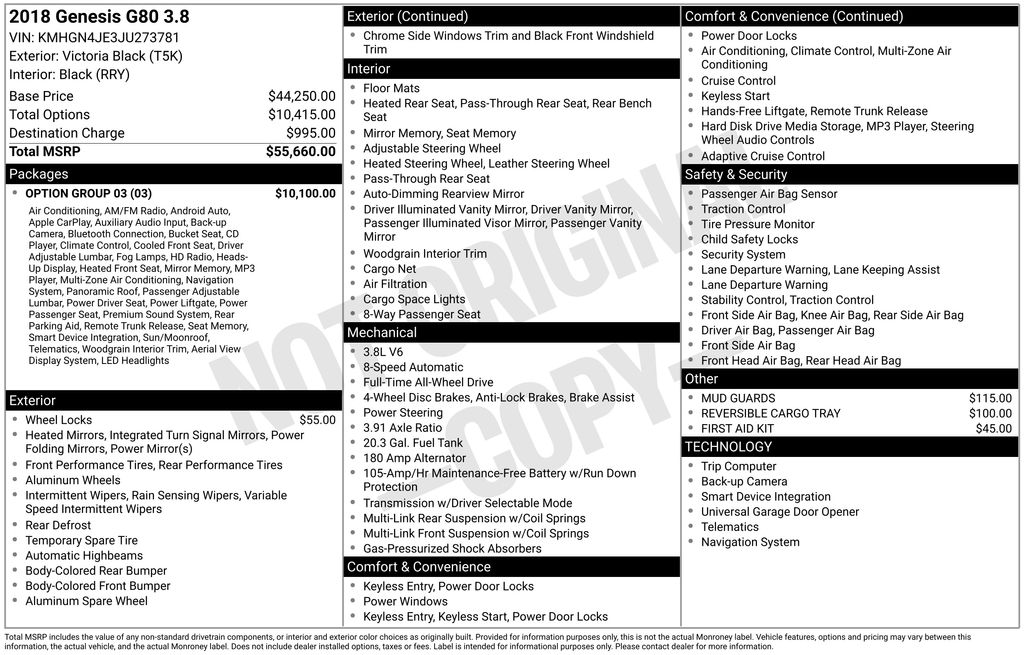 2018 Genesis G80