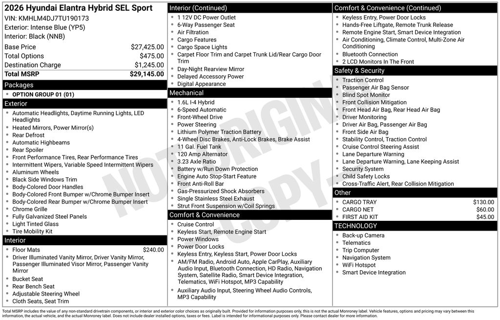 2026 Hyundai Elantra Hybrid