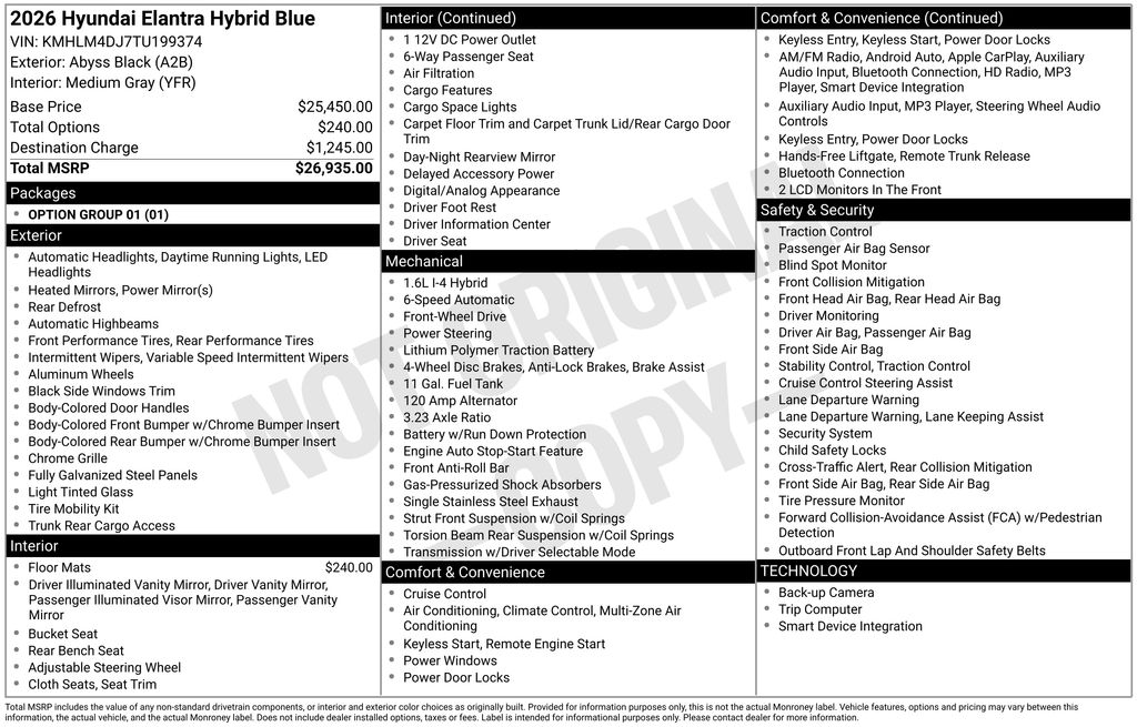 2026 Hyundai Elantra Hybrid