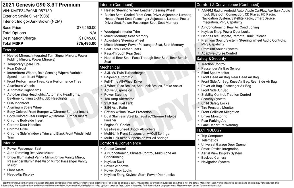2021 Genesis G90