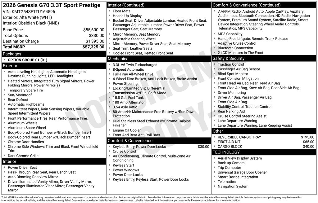 2026 Genesis G70