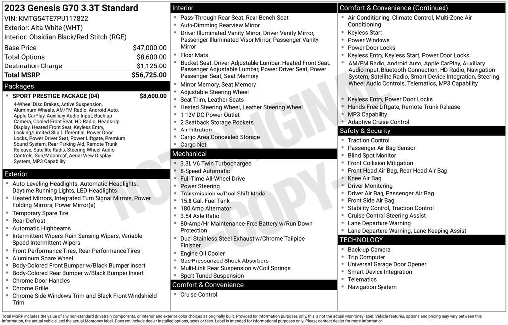 2023 Genesis G70