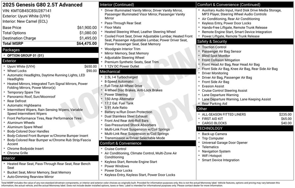 2025 Genesis G80