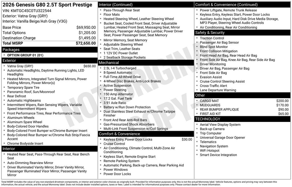 2026 Genesis G80