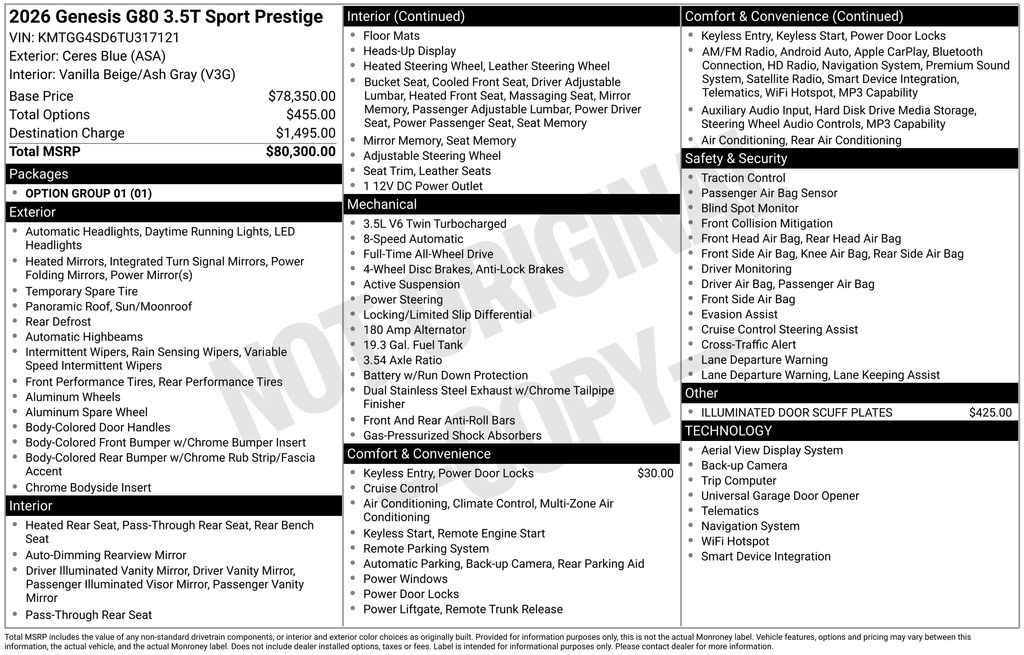 2026 Genesis G80