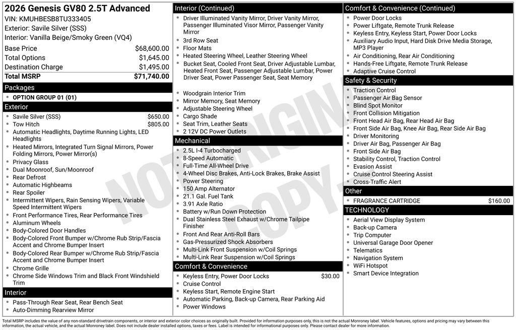 2026 Genesis GV80