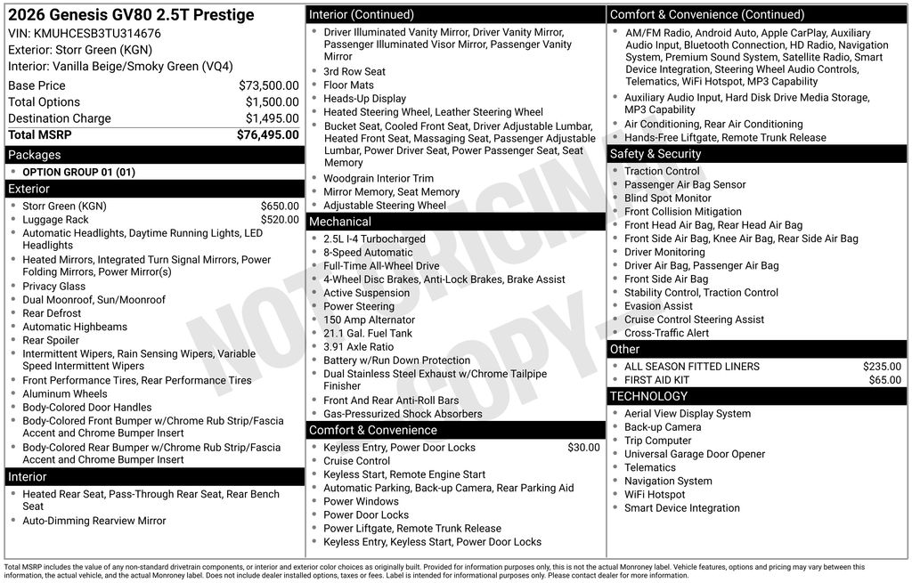 2026 Genesis GV80
