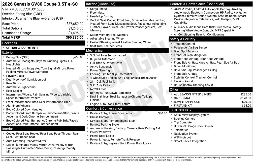 2026 Genesis GV80 Coupe