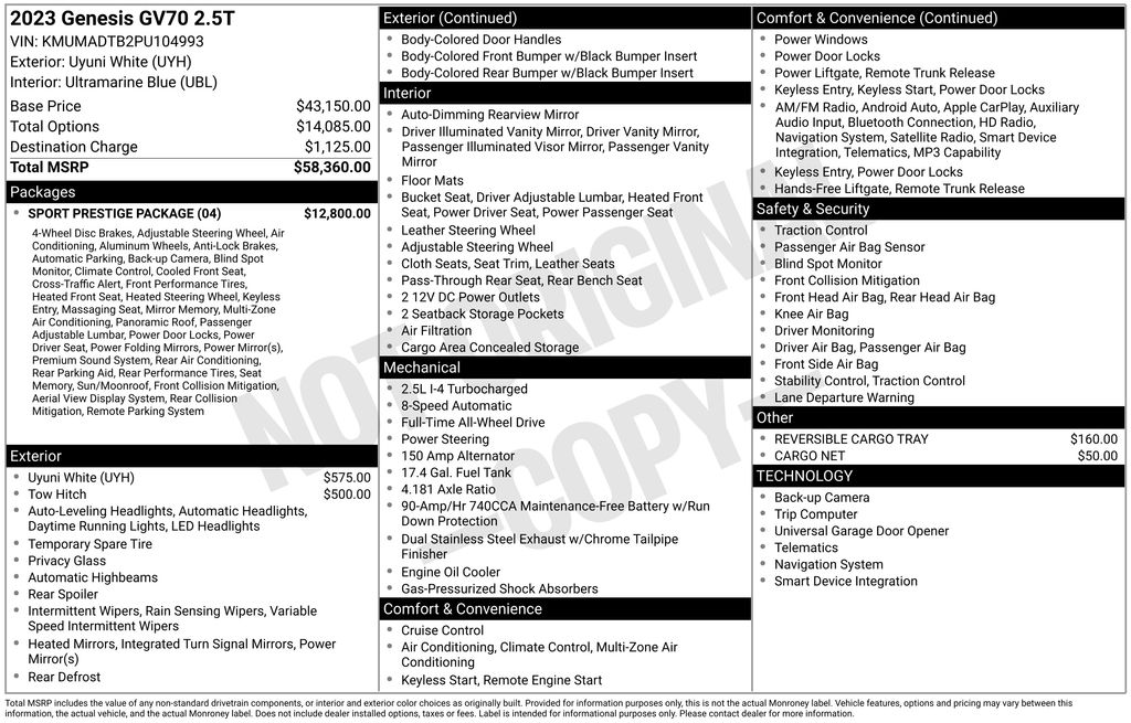 2023 Genesis GV70