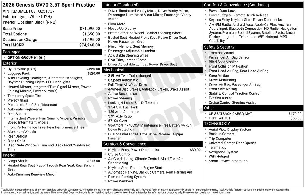 2026 Genesis GV70