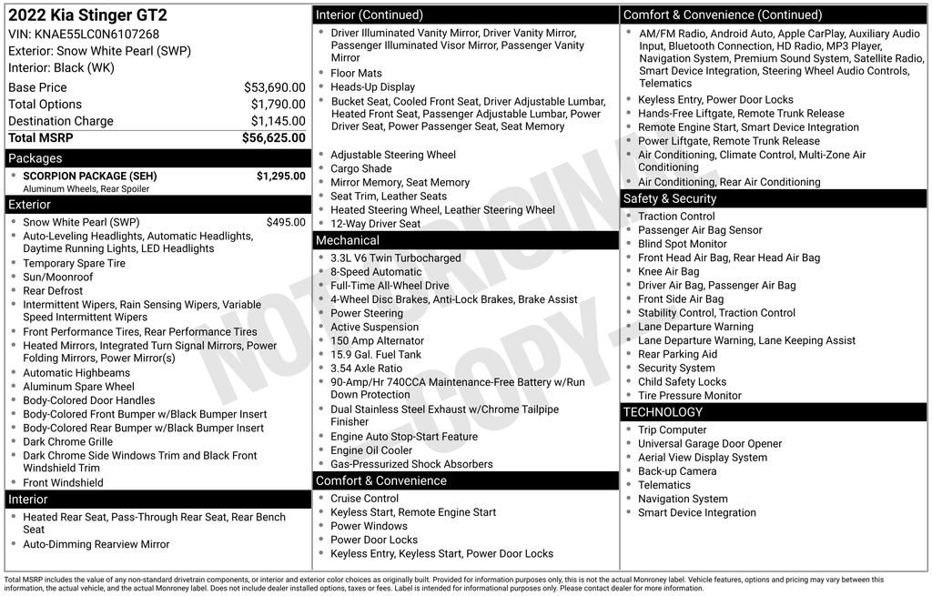 2022 Kia Stinger