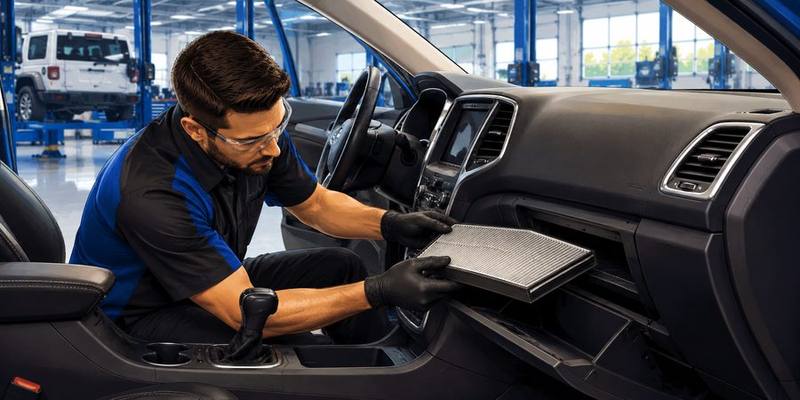 Cabin air filter replacement at Landmark service center