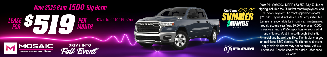 25SEP_MCDJR_LEASE_NEW 2025 RAM 1500 BIG HORN