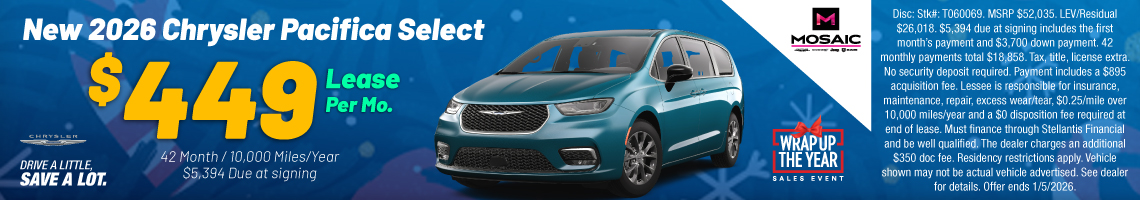 25DEC_MCDJR_LEASE_NEW 2026 CHRYSLER PACIFICA SELECT