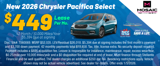 25DEC_MCDJR_LEASE_NEW 2026 CHRYSLER PACIFICA SELECT