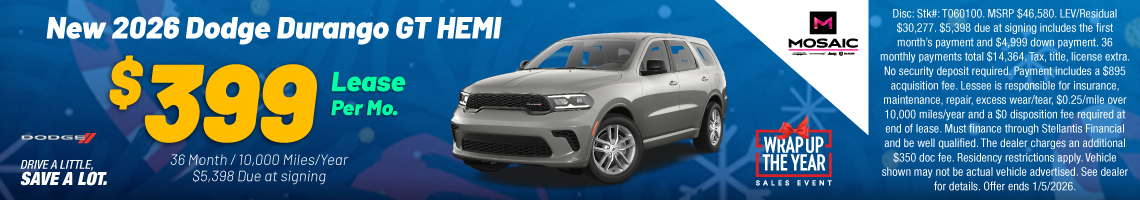 25DEC_MCDJR_LEASE_NEW 2026 DODGE DURANGO GT