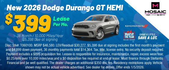 25DEC_MCDJR_LEASE_NEW 2026 DODGE DURANGO GT