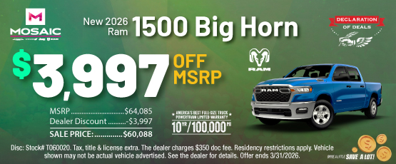 26MAR_MCDJR_MSRP_NEW 2026 RAM 1500 BIG HORN