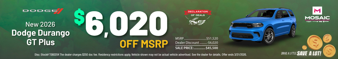 26MAR_MCDJR_MSRP_NEW 2026 DODGE DURANGO GT PLUS