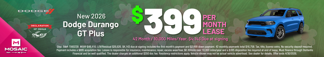26APR_MCDJR_LEASE_NEW 2026 DODGE DURANGO GT PLUS
