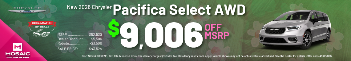 26APR_MCDJR_MSRP_NEW 2026 CHRYSLER PACIFICA SELECT