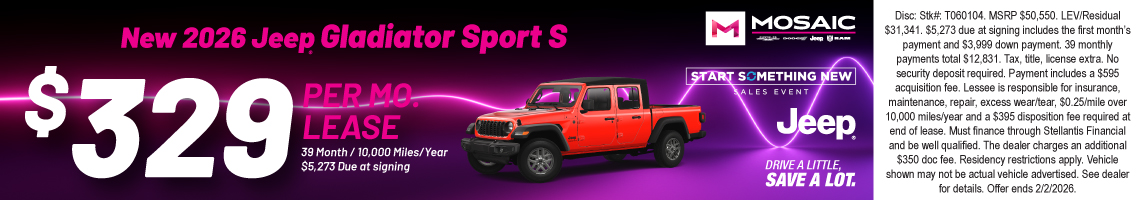 New 2026 Jeep Gladiator Sport S