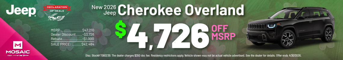 26APR_MCDJR_MSRP_NEW 2026 JEEP CHEROKEE OVERLAND