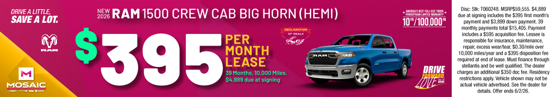 26MAY_MCDJR_LEASE_NEW 2026 RAM 1500 BIG HORN CREW CAB