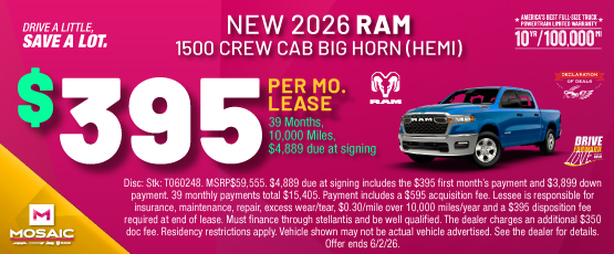 26MAY_MCDJR_LEASE_NEW 2026 RAM 1500 BIG HORN CREW CAB