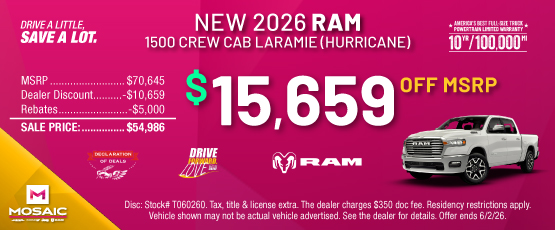 26MAY_MCDJR_MSRP_NEW 2026 RAM 1500 LARAMIE CREW CAB